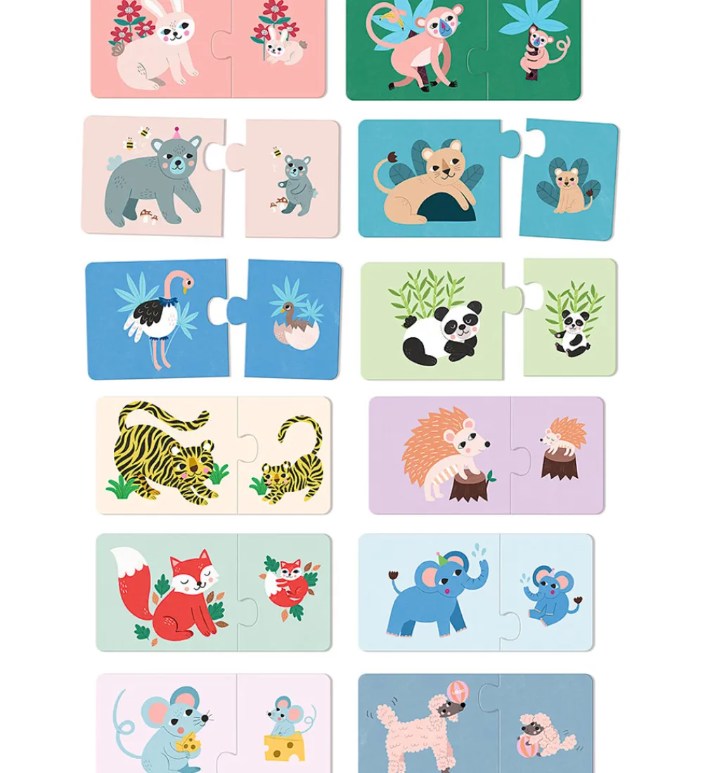 Vilac Puslespil|Trælegetøj>Puslespil - Træ - 12x2 Brikker - Mor Og Baby