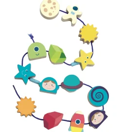 Vilac Perler>Træperler - 14 Dele - Rummet & Stjernerne