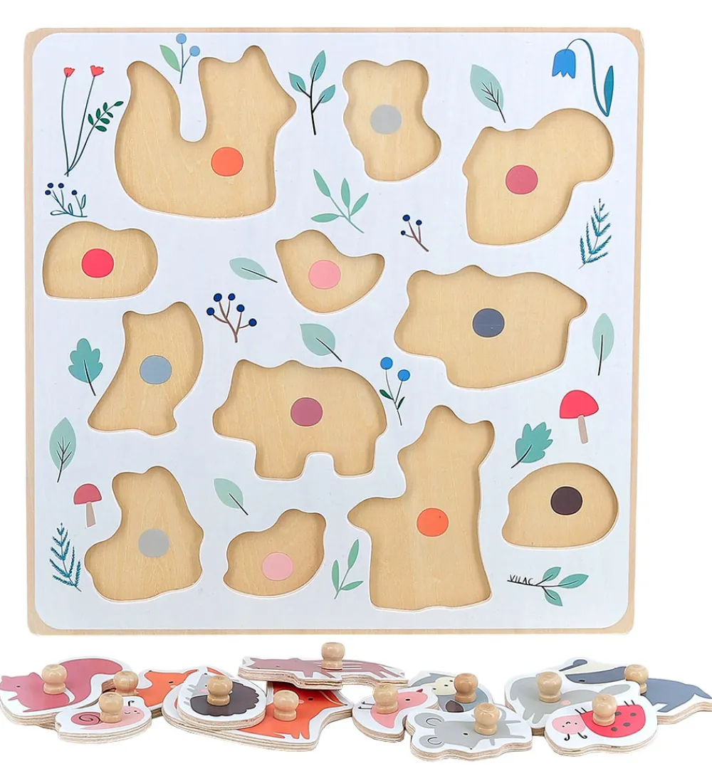 Vilac Puslespil>Træpuslespil - 12 Brikker - Skovens Dyr