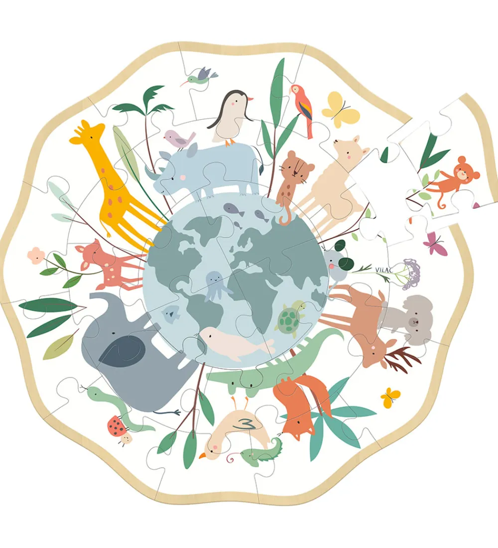 Vilac Puslespil>Træpuslespil - 24 Brikker - Verden