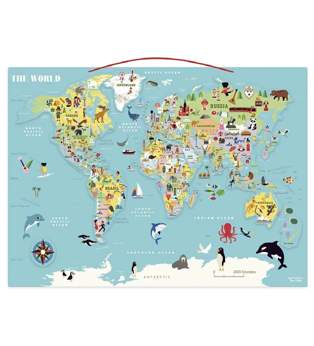 Vilac Spil>Verdenskort - Magnetisk - Engelsk Version