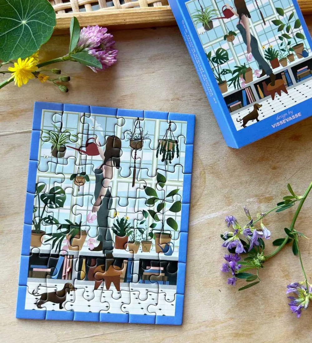 Vissevasse Puslespil>Puslespil - Mini - 10x13 cm - 42 Brikker - Plant Love